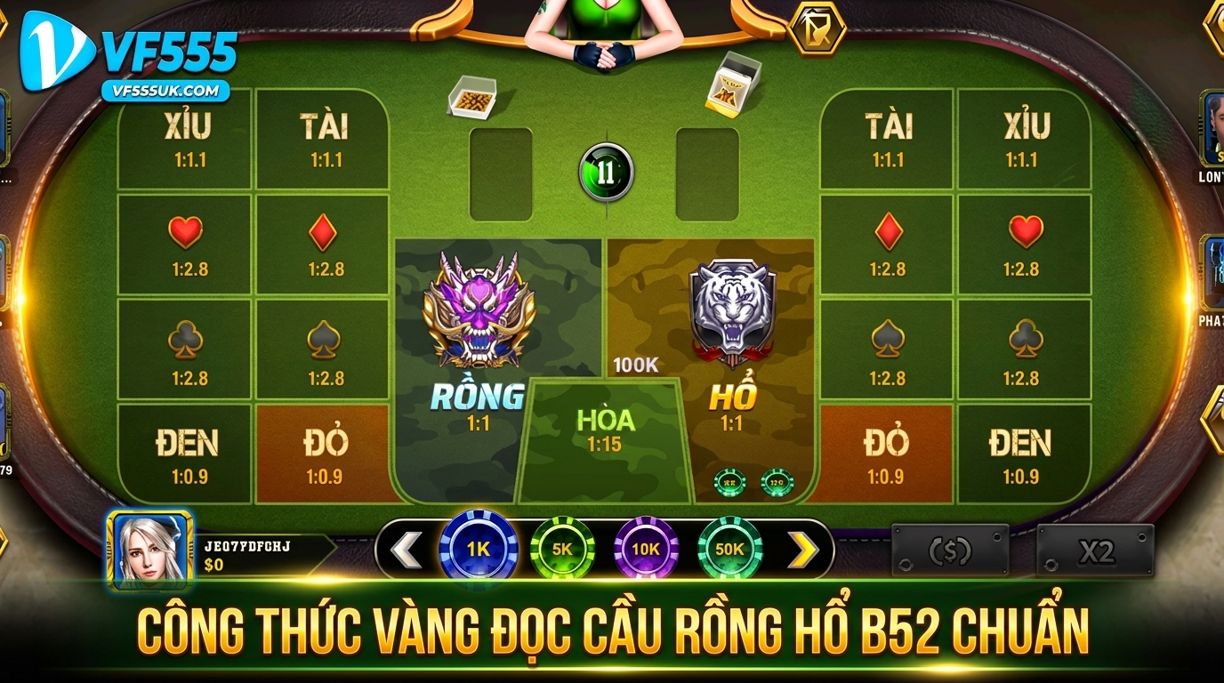 Cách Đọc Cầu Rồng Hổ VF555 Chuẩn 99% Đánh Đâu Thắng Đó 3 cong thuc vang doc cau rong ho vf555 bach phat bach trung
